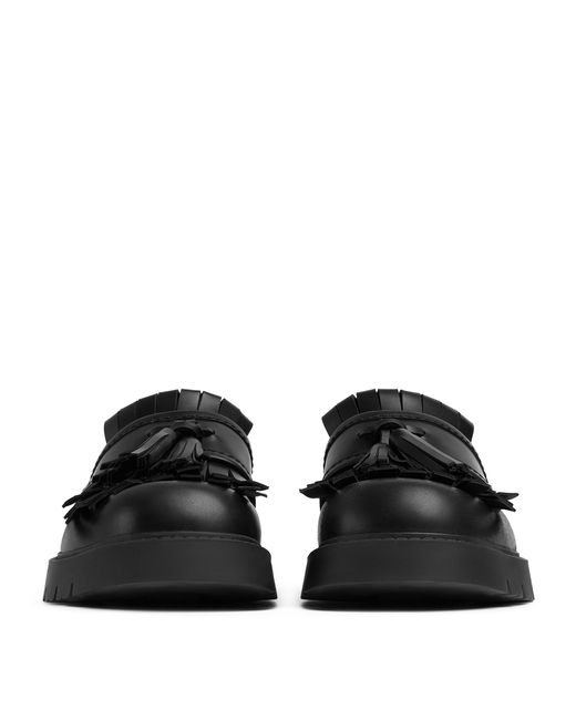 Bottega Veneta Black Leather Tassel-detail Loafers for men