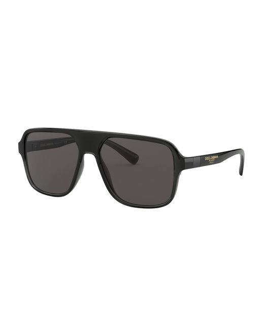 Dolce & Gabbana Gray Step Injection Square Sunglasses for men