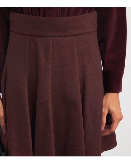 Max Mara Purple Camel Wool Mini Skirt