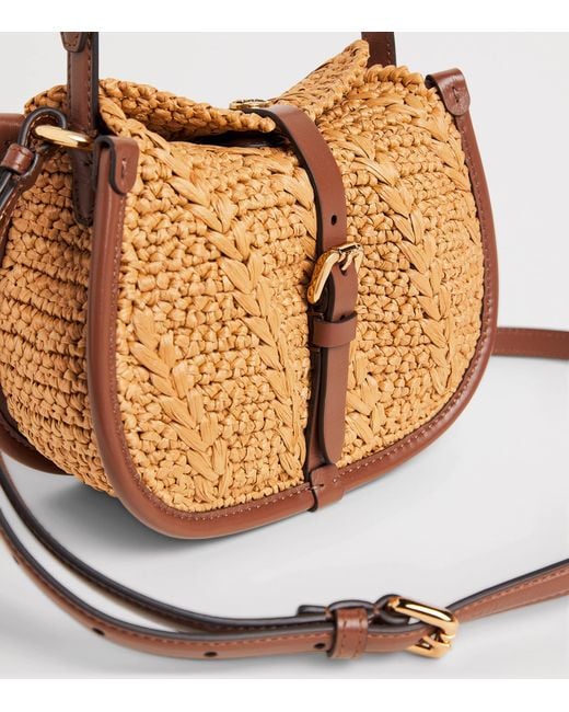 Etro Brown Raffia Pony Cross-Body Bag