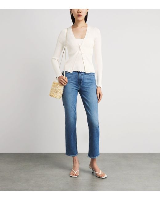 PAIGE White Knitted V-Neck Crimson Cardigan