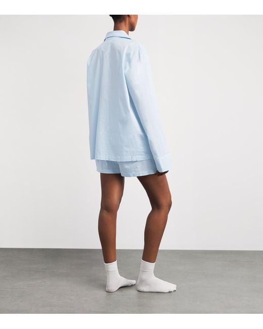 Skims Blue Stretch-Cotton Sleep Pyjama Set