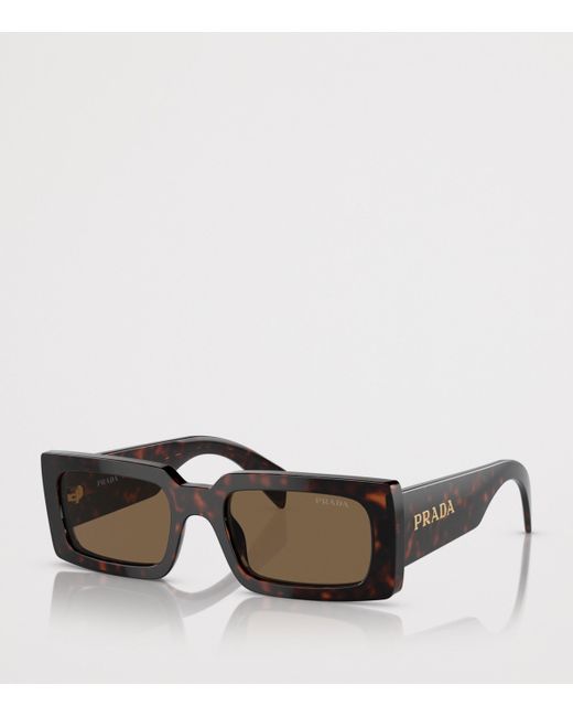Prada Brown Acetate Pr A07S Rectangular Sunglasses