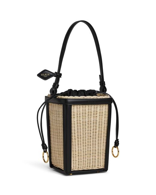 Alaïa Black Small Wicker Bucket Bag