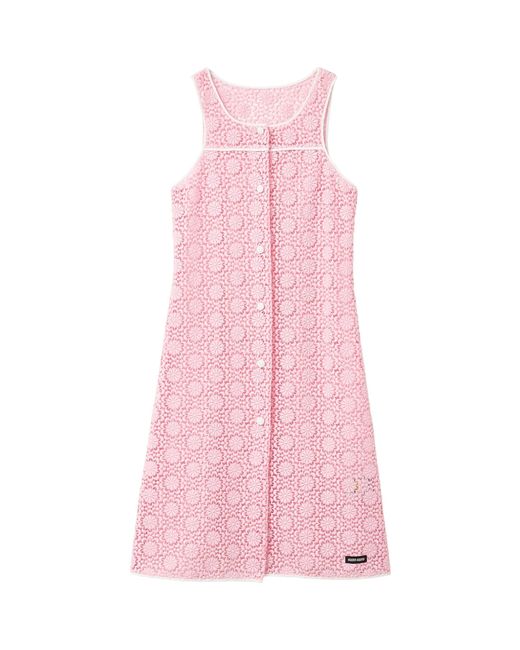 Miu Miu Pink Macramé Midi Dress
