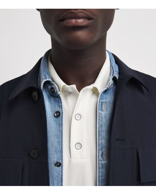 Rag & Bone White Technical Piqué Polo Shirt for men