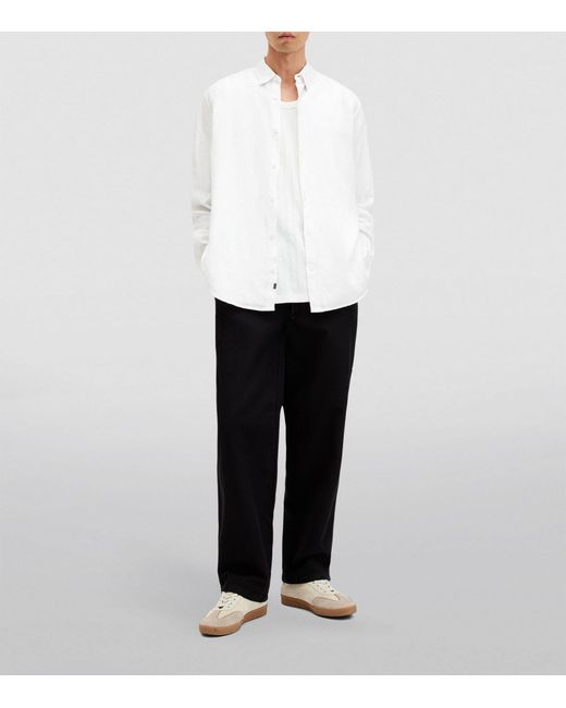 AllSaints White Linen Cypress Shirt for men