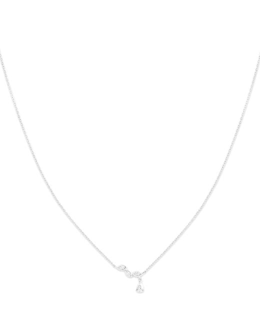 Astrid & Miyu White And Diamond Drop Pendant Necklace