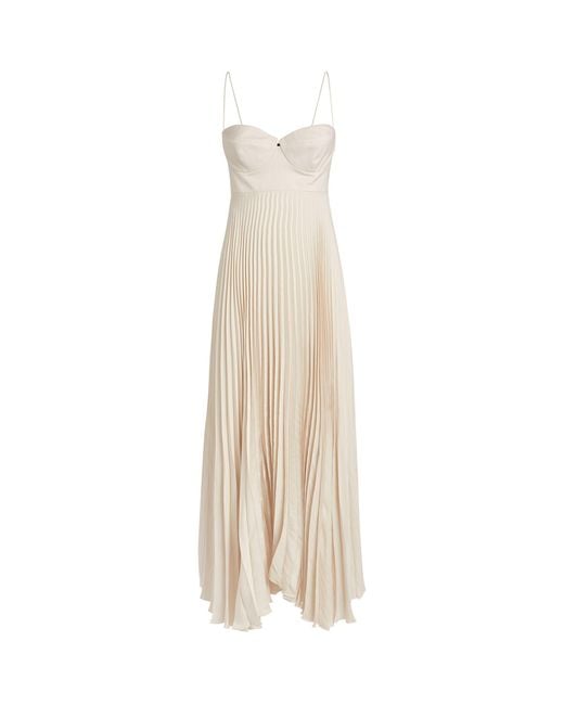 Magda Butrym Pleated Maxi Dress in Natural | Lyst