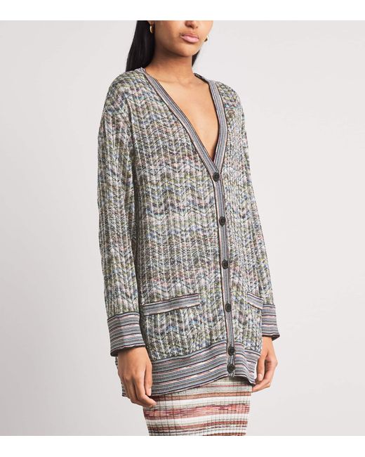 Missoni Gray Zigzag Sequinned Cardigan