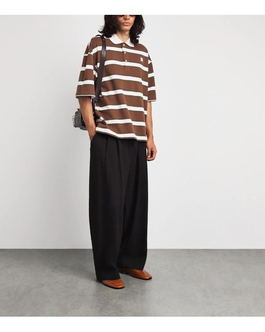 Amiri Brown Cotton Stripe Logo T-Shirt for men
