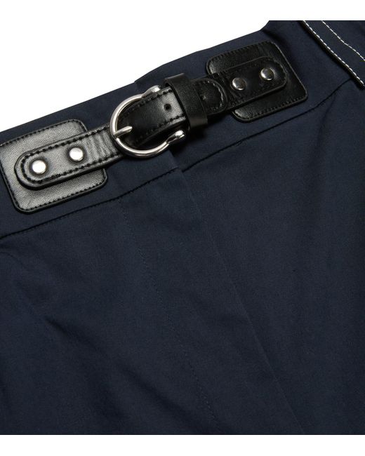 Maje Blue Belt-Detail Wide-Leg Trousers