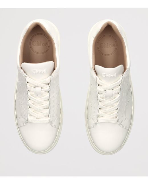 Chloé White Leather Lauren Sneakers
