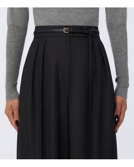 Max Mara Metallic Leather Slim Belt