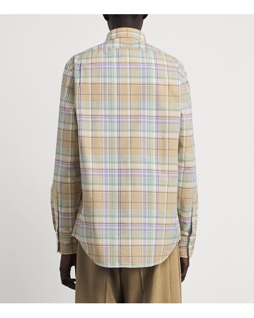 Polo Ralph Lauren White Cotton Check Polo Pony Shirt for men