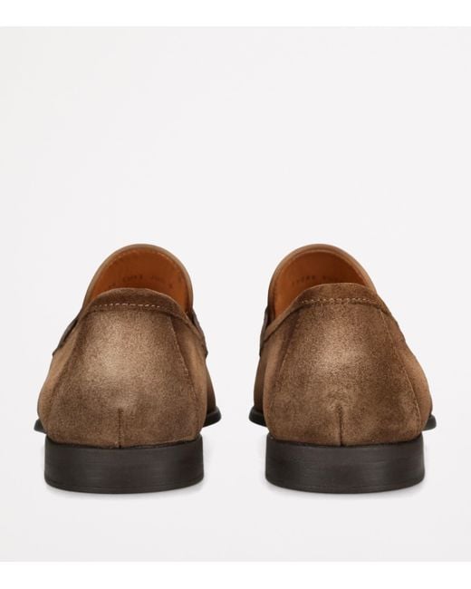 Magnanni Shoes Brown Suede Diezma Penny Loafers for men