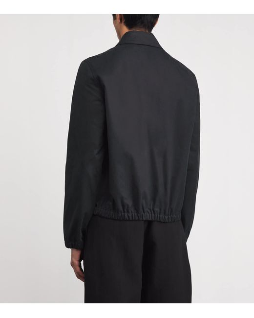 AMI Black Cotton Zip-Up Jacket for men