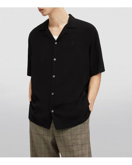 AllSaints Black Venice Short-sleeve Shirt for men
