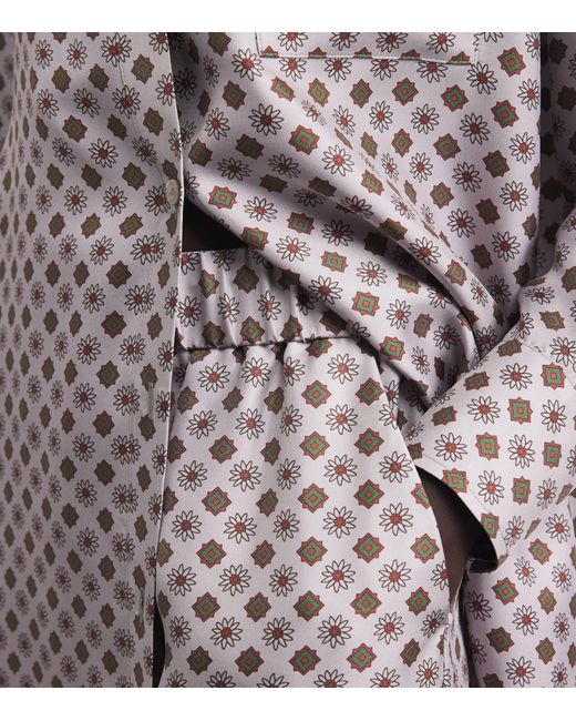 Colombo Gray Silk Printed Trousers