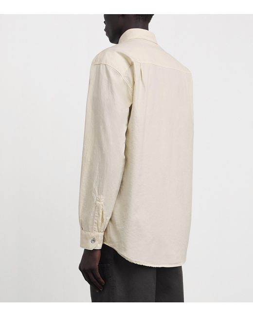 Stone Island White Organic Cotton Garment-Dyed Overshirt for men