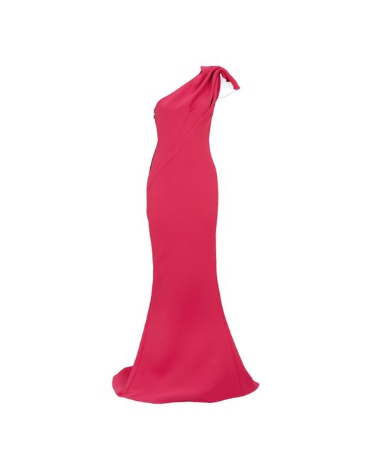 Maticevski Pink Accompany One-shoulder Gown