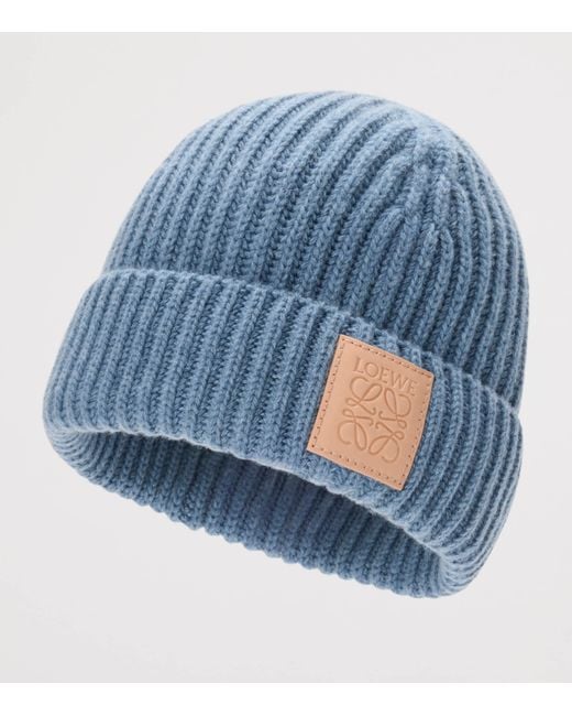 Loewe Blue Cashmere Logo Beanie