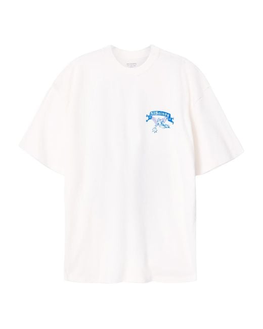 AllSaints White Organic Cotton Cray T-Shirt for men