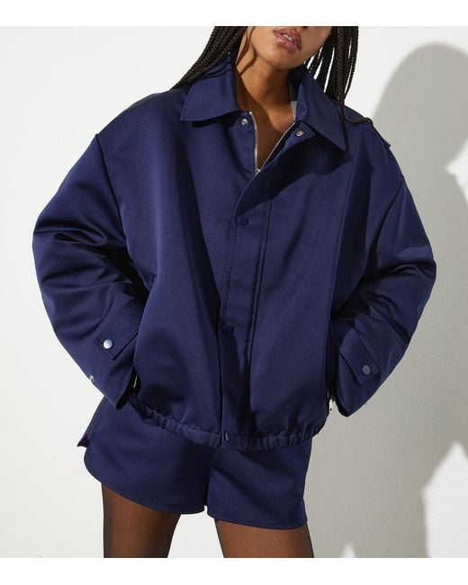 MAX&Co. Blue Satin Bomber Jacket