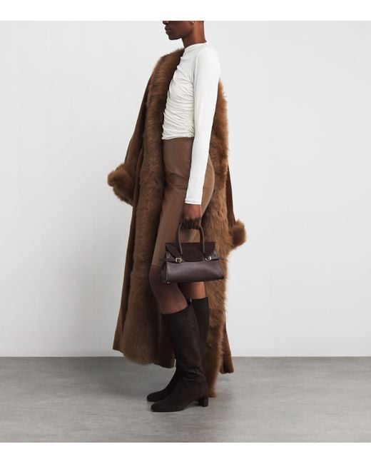 Wolford Brown Faux Leather Jenna Mini Skirt