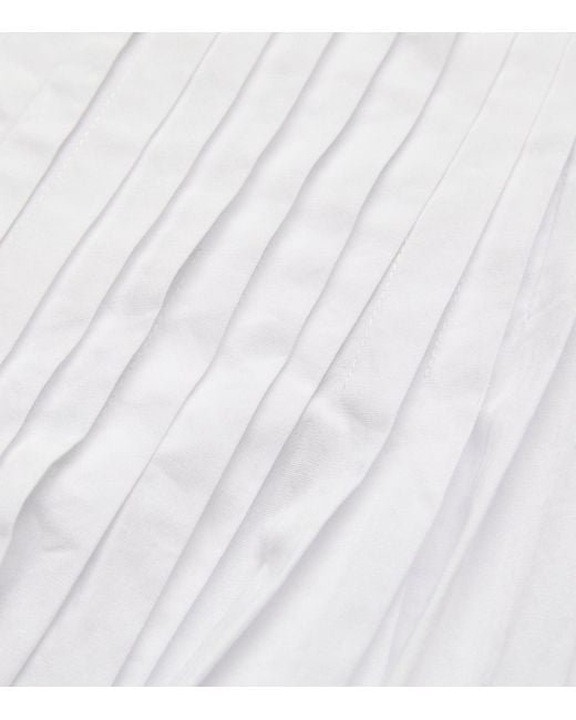 Staud White Stretch-cotton Bella Midi Dress