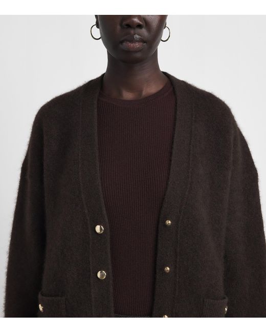 Maje Black Wool-Blend Relaxed Cardigan