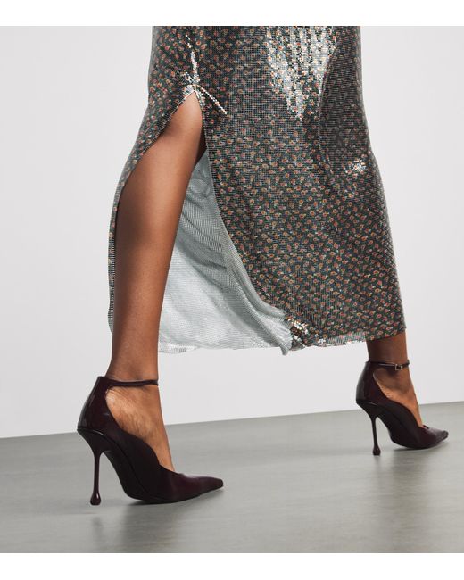 Rabanne Multicolor Metal Floral Midi Dress