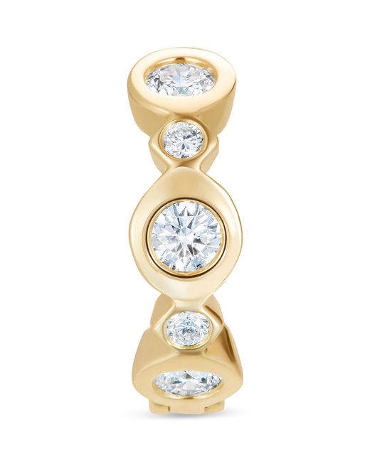 David Morris Metallic And Diamond Triolette Oval Single Hoop Earring