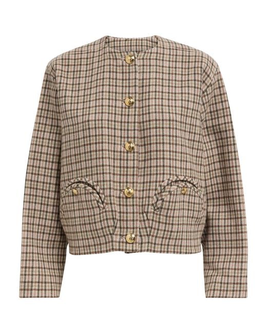 Blazé Milano Brown Virgin Wool-Cashmere Check Altai Jacket