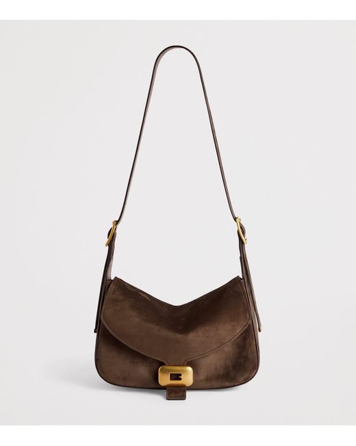 Balenciaga Brown Suede Clicca Shoulder Bag