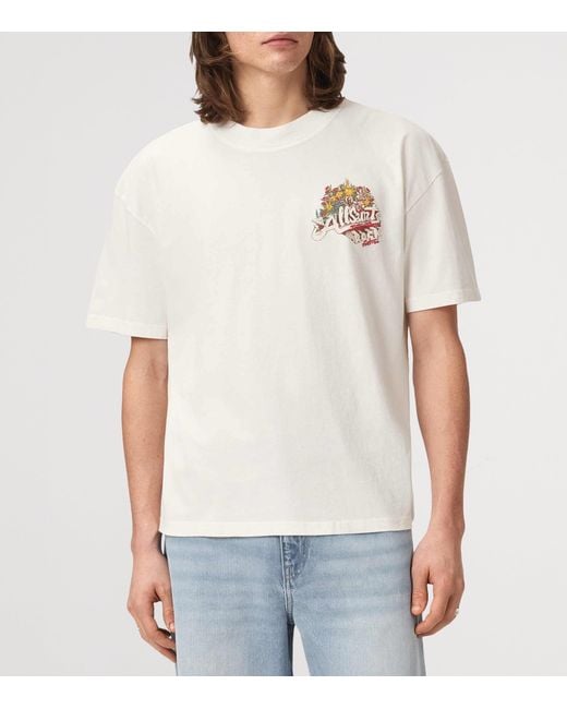 AllSaints White Organic Cotton Roque T-Shirt for men