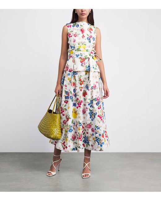 Mary Katrantzou White Stretch-Cotton Juda Top