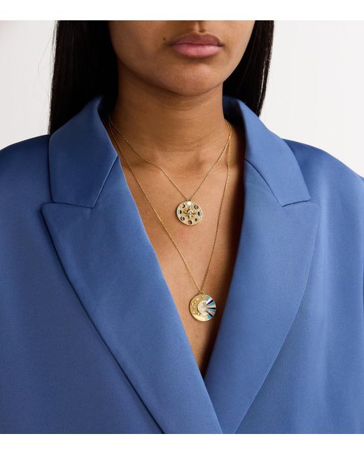L'Atelier Nawbar Metallic Diamond, Lapis, Pearl And Cosmic Love Necklace