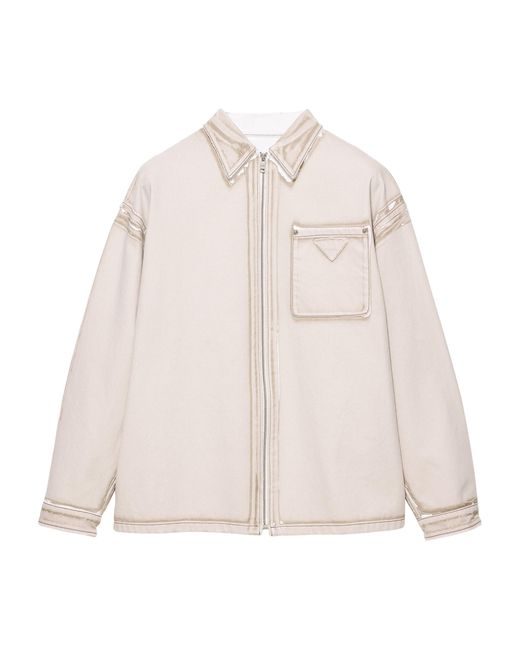 Prada Natural Denim Printed Shirt for men