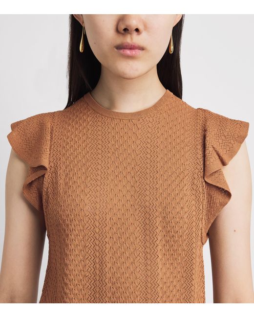 PAIGE Brown Ruffled Margo Tank Top