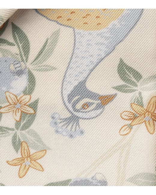 Cartier White Silk Blooming Panthère Skinny Scarf