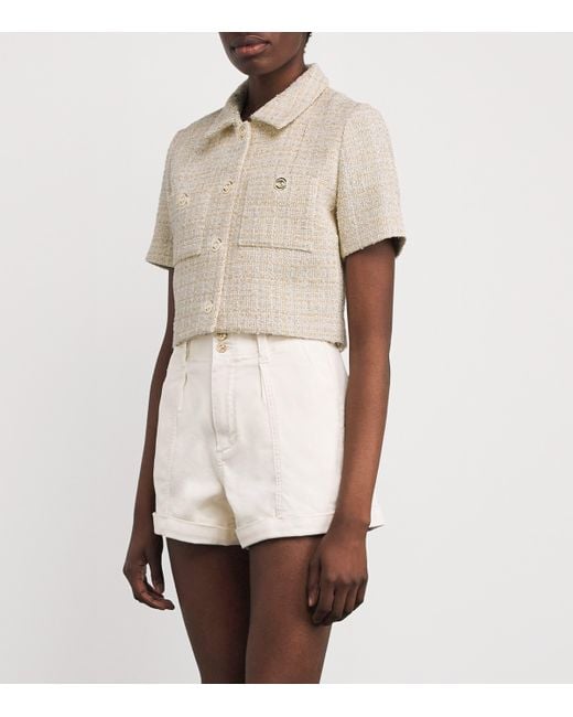 Maje Natural Tweed Cropped Jacket