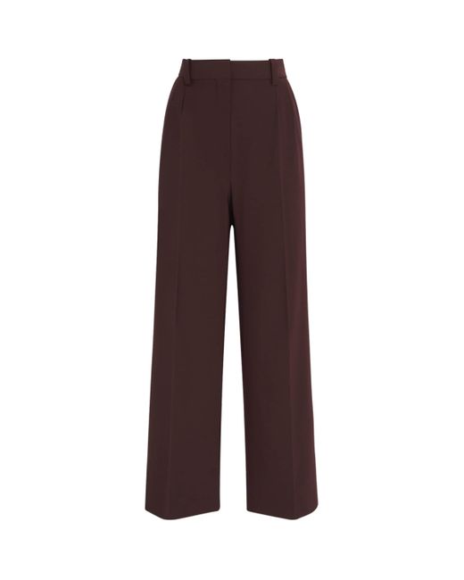 Maje Brown Wool-Blend Tailored Trousers