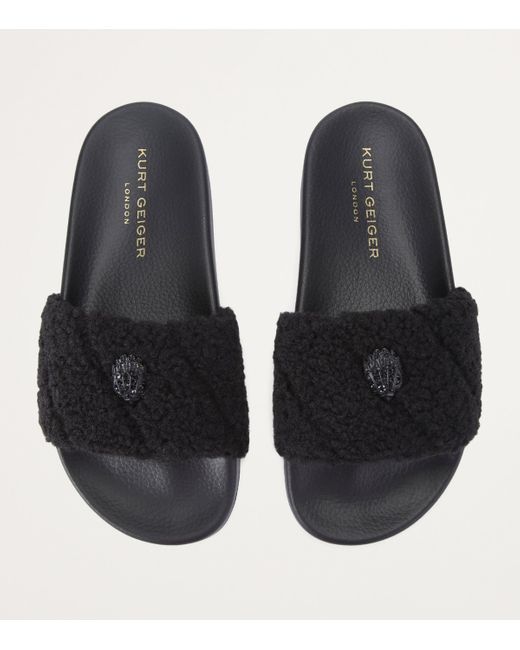 Kurt Geiger Black Meena Teddy Slides
