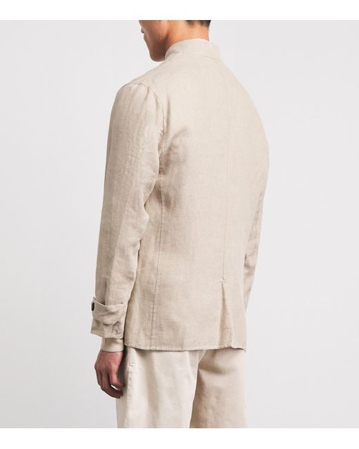 Eleventy Natural Linen-Silk Reversible Jacket for men