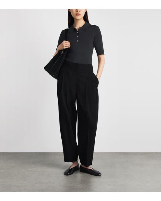 Theory Black Knit Polo Shirt