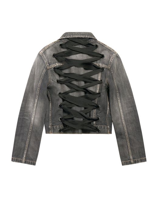 Balenciaga Gray Lace-Back Denim Jacket