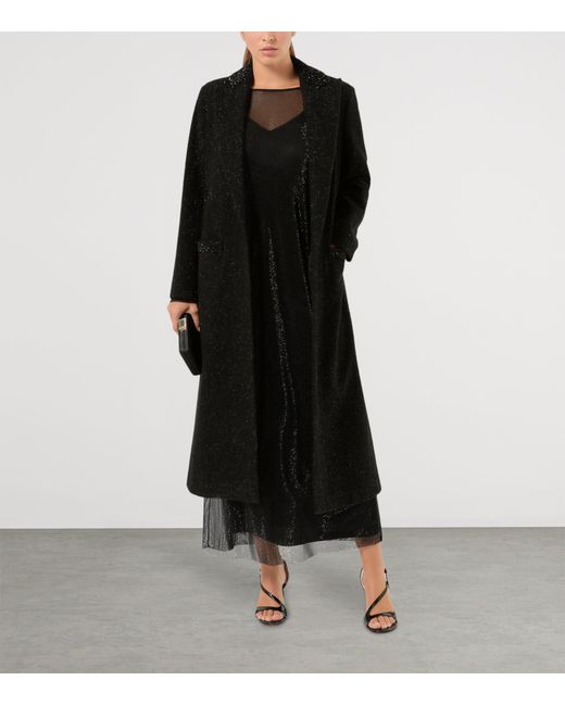 Marina Rinaldi Black Sparkling Midi Dress And Petticoat