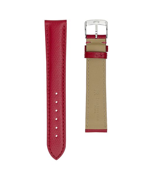 Jean Rousseau Red Vegetable-Tanned Leather 3.5 Watch Strap for men
