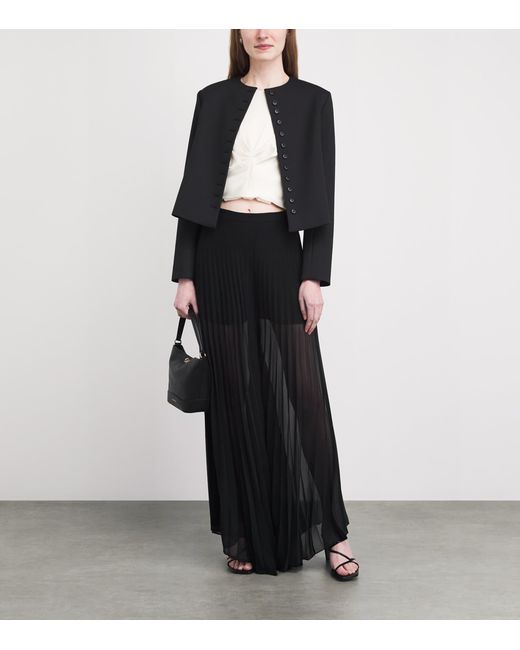 Sandro Black Organza Pleated Trousers